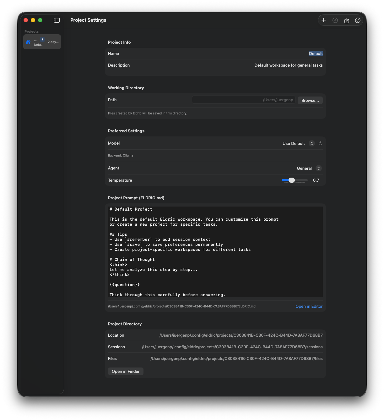 Project Settings 1